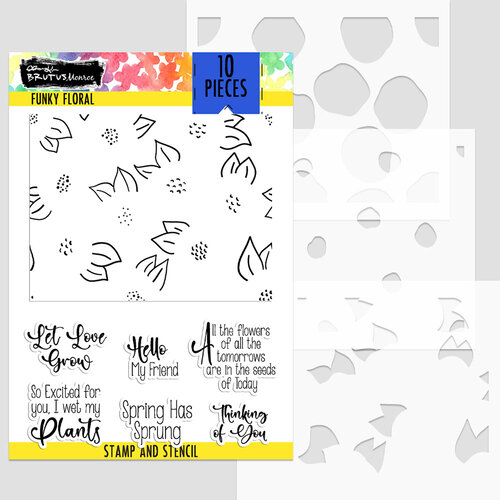 Brutus Monroe - Clear Photopolymer Stamp and Stencil Set - Funky Floral