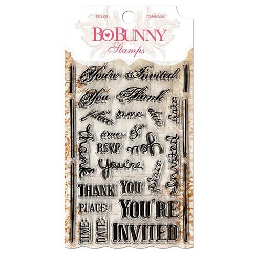 Bo Bunny - Clear Acrylic Stamps - You're Invited Stamp