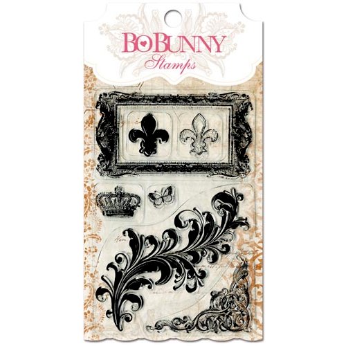 BoBunny - Essentials Collection - Clear Acrylic Stamp - Flourishes and Such