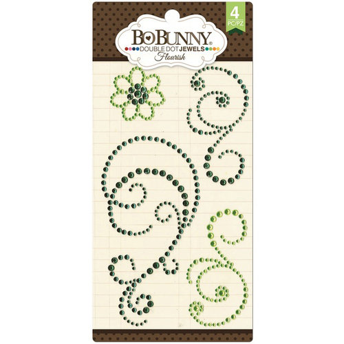 BoBunny - Double Dot Designs Collection - Bling - Flourish Jewels - Emerald