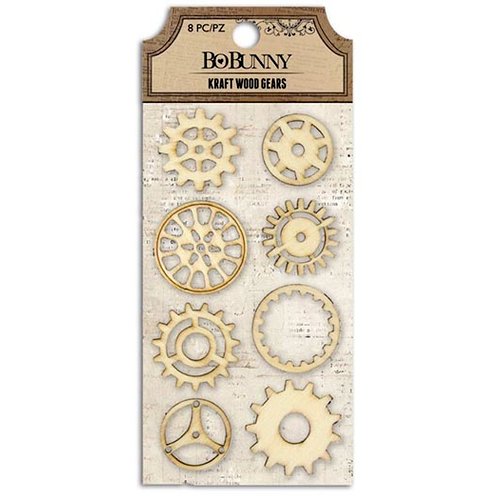 Bo Bunny - Kraft Collection - Stickers - Wood Gears