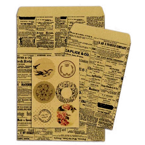 Bo Bunny - Kraft Collection - Gift Bags - Newsprint