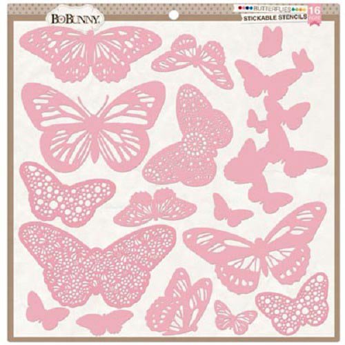 BoBunny - Stickable Stencils - Butterflies