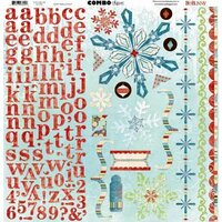 Bo Bunny - Blitzen Collection - Christmas - 12 x 12 Cardstock Stickers - Combo