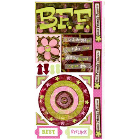 Bo Bunny Press - My Darling Collection - Cardstock Stickers - BFF, CLEARANCE
