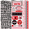 Bo Bunny Press - Crush Collection - Valentine - 12 x 12 Cardstock Stickers - Crush Combo, BRAND NEW