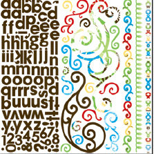 Bo Bunny Press - Calypso Collection - 12 x 12 Cardstock Stickers - Calypso Combo, CLEARANCE