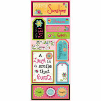 Bo Bunny Press - Petal Pushers Collection - Cardstock Stickers - Happiness Is, CLEARANCE