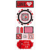 Bo Bunny - Crush Collection - Valentine - Cardstock Stickers - He Loves Me