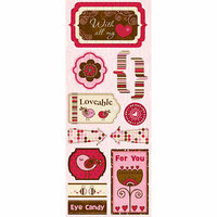 Bo Bunny Press - Crazy Love Collection - Valentine - Cardstock Stickers - Loveable