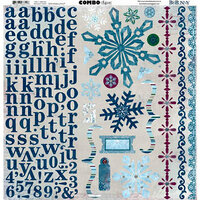 Bo Bunny Press - Midnight Frost Collection - Christmas - 12 x 12 Cardstock Stickers - Midnight Frost Combo, BRAND NEW