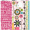 Bo Bunny Press - Petal Pushers Collection - 12 x 12 Cardstock Stickers - Petal Pushers Combo