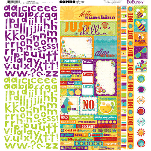 Bo Bunny Press - Sun Kissed Collection - 12 x 12 Cardstock Stickers - Sun Kissed Combo