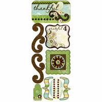 Bo Bunny Press - Flutter Butter Collection - Cardstock Stickers - Thankful, CLEARANCE