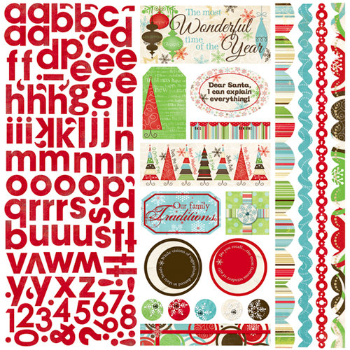 Bo Bunny Press - Tis The Season Collection - Christmas - 12 x 12 Cardstock Stickers - Tis The Season Combo, CLEARANCE