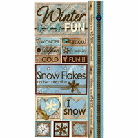 Bo Bunny Press - Winter Whisper Collection - Cardstock Stickers - Winter Fun, BRAND NEW