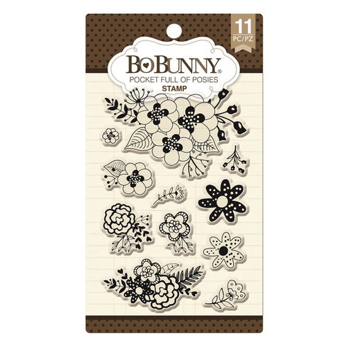 BoBunny - Clear Acrylic Stamps - Pocket Full Of Posies