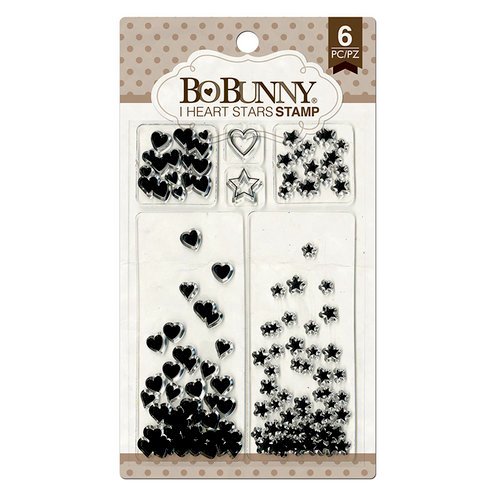 BoBunny - Clear Acrylic Stamps - I Heart Stars