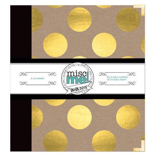 BoBunny - Misc Me Collection - 8 x 9 Binder - Gold and Kraft