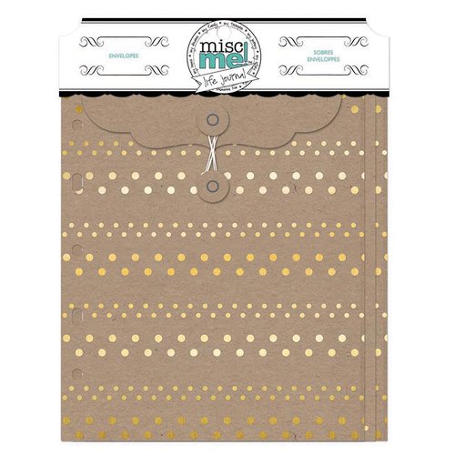 BoBunny - Misc Me Collection - Envelopes - Gold and Kraft
