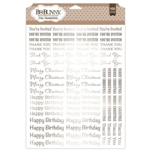 BoBunny - Foil Transfer - Sentiments - Silver