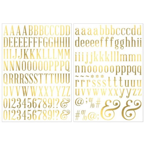 BoBunny - Foil Rub Ons - Alphabet - Gold