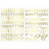 BoBunny - Foil Rub Ons - Alphabet - Gold