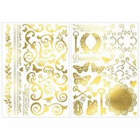 BoBunny - Foil Rub Ons - Filigree - Gold