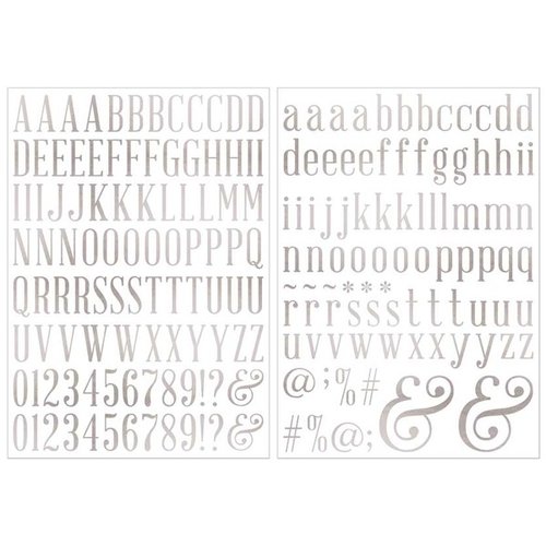 Bo Bunny - Foil Rub Ons - Alphabet - Silver