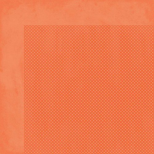 BoBunny - Double Dot Collection - 12 x 12 Double Sided Cardstock Paper - Tangerine