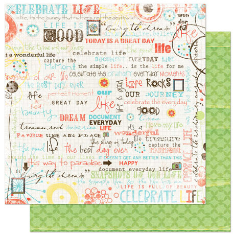 Bo Bunny Press - Ad Lib Collection - 12 x 12 Double Sided Paper - Verbiage