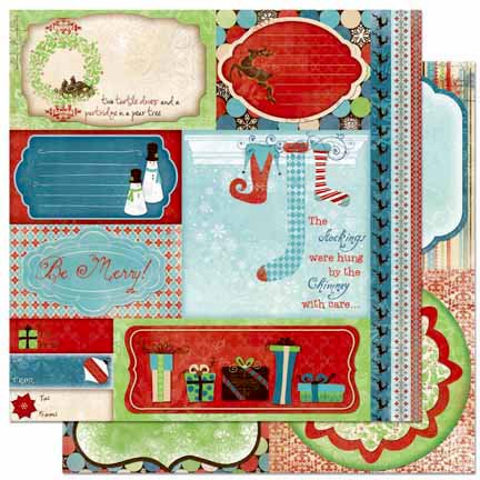Bo Bunny - Blitzen Collection - Christmas - 12 x 12 Double Sided Paper - Cut Outs