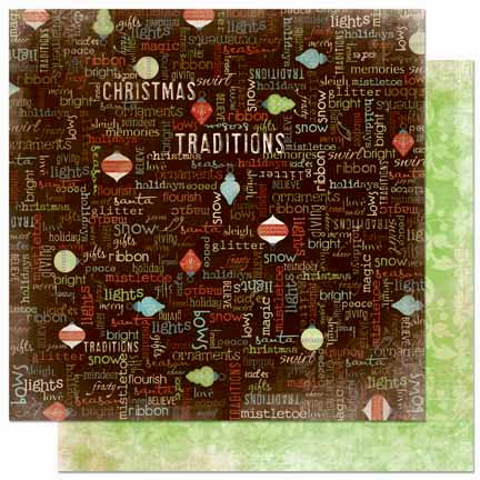 Bo Bunny Press - Blitzen Collection - Christmas - 12 x 12 Double Sided Paper - Sentiment