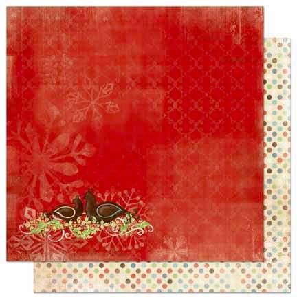 Bo Bunny - Blitzen Collection - Christmas - 12 x 12 Double Sided Paper - Turtle Doves