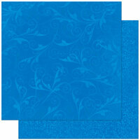 Bo Bunny Press - Double Dot Designs Collection - 12 x 12 Double Sided Paper - Flourish - Blueberry