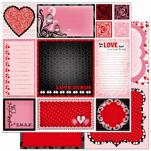 Bo Bunny Press - Crush Collection - Valentine - 12 x 12 Double Sided Paper - Crush Cut Outs