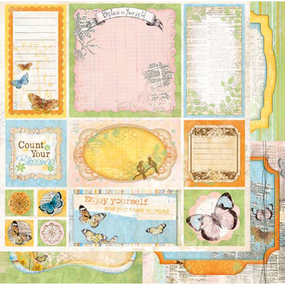 Bo Bunny - Country Garden Collection - 12 x 12 Double Sided Paper - Cut Outs