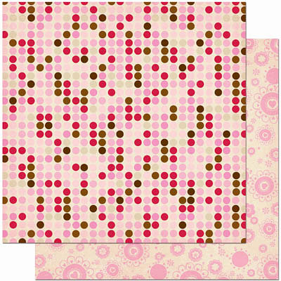 Bo Bunny Press - Crazy Love Collection - Valentine - 12 x 12 Double Sided Paper - Crazy Love Dot