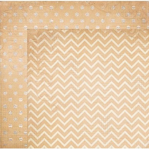 BoBunny - Double Dot Designs Collection - 12 x 12 Double Sided Paper - Chevron - Chiffon