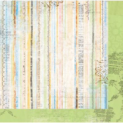Bo Bunny - Country Garden Collection - 12 x 12 Double Sided Paper - Stripe
