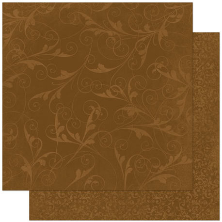 Bo Bunny Press - Double Dot Designs Collection - 12 x 12 Double Sided Paper - Flourish - Chocolate