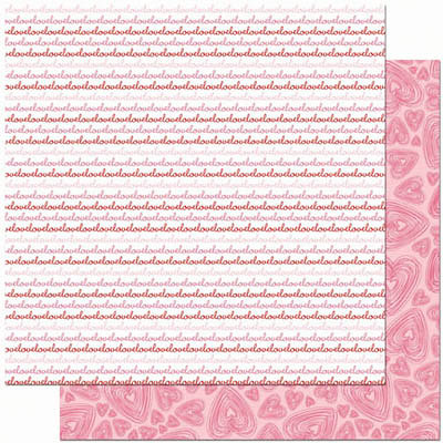 Bo Bunny Press - Crush Collection - Valentine - 12 x 12 Double Sided Paper - Crush Love