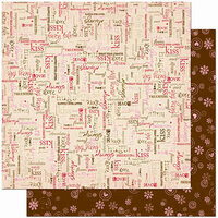 Bo Bunny Press - Crazy Love Collection - Valentine - 12 x 12 Double Sided Paper - Crazy Love More Than Words