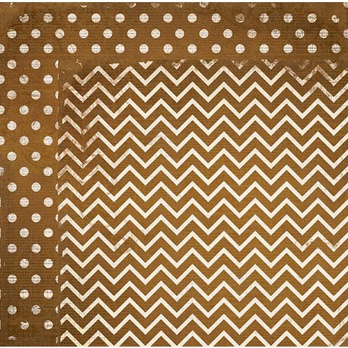 BoBunny - Double Dot Designs Collection - 12 x 12 Double Sided Paper - Chevron - Decaf