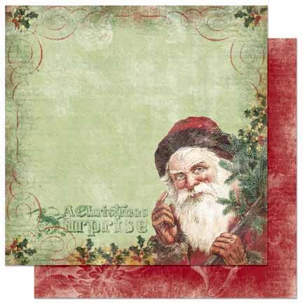 Bo Bunny - Father Christmas Collection - 12 x 12 Double Sided Paper - Father Christmas