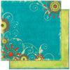 Bo Bunny Press - Flower Child Collection - 12 x 12 Double Sided Paper - Flower Child Aquarius