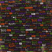 Bo Bunny Press - Fright Night Collection - 12x12 Paper - Fright Night Words
