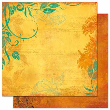 Bo Bunny - Forever Fall Collection - 12 x 12 Double Sided Paper - Sunflower