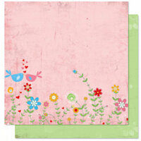 Bo Bunny Press - Flirty Collection - 12 x 12 Double Sided Paper - Flirty Flower