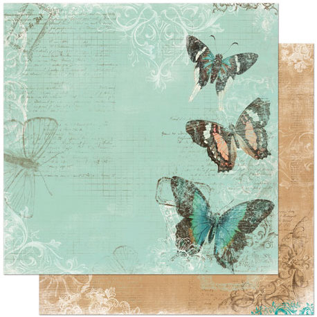 Bo Bunny Press - Gabrielle Collection - 12 x 12 Double Sided Paper - Flight